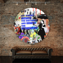 Lade das Bild in den Galerie-Viewer, Aluminiumbild Banksy - Disturb Kreis
