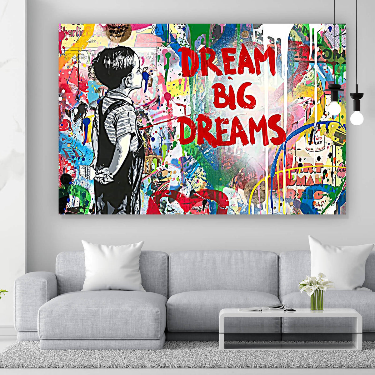Affiche - Banksy, Dream Big Dreams, Street Art, Premium Print, matériel de  montage inclus