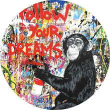 Lade das Bild in den Galerie-Viewer, Aluminiumbild Banksy - Follow Your Dreams No. 2 Kreis