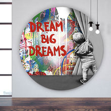 Lade das Bild in den Galerie-Viewer, Aluminiumbild gebürstet Banksy - Graffity Wall No.1 Kreis