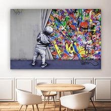 Lade das Bild in den Galerie-Viewer, Poster Banksy - Graffity Wall Querformat