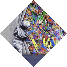 Lade das Bild in den Galerie-Viewer, Leinwandbild Banksy - Graffity Wall Raute
