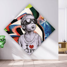 Lade das Bild in den Galerie-Viewer, Poster Banksy - Junge i love life Raute