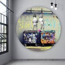 Lade das Bild in den Galerie-Viewer, Aluminiumbild Banksy - Life is short Kreis