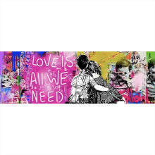 Lade das Bild in den Galerie-Viewer, Leinwandbild Banksy - Love is all we need Panorama