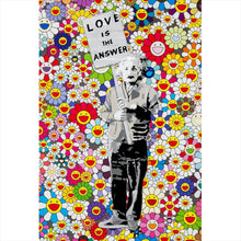 Lade das Bild in den Galerie-Viewer, Leinwandbild Banksy - Love is the answer Hochformat
