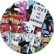 Lade das Bild in den Galerie-Viewer, Aluminiumbild gebürstet Banksy - Love is the answer No.3 Kreis