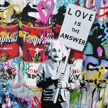 Lade das Bild in den Galerie-Viewer, Leinwandbild Banksy - Love is the answer No.3 Quadrat
