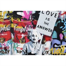 Lade das Bild in den Galerie-Viewer, Leinwandbild Banksy - Love is the answer No.3 Querformat