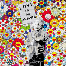 Lade das Bild in den Galerie-Viewer, Aluminiumbild gebürstet Banksy - Love is the answer Quadrat
