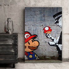 Lade das Bild in den Galerie-Viewer, Poster Banksy - Mario´s Mushrooms Hochformat