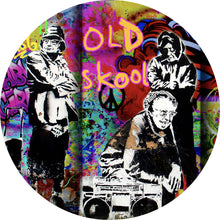 Lade das Bild in den Galerie-Viewer, Aluminiumbild gebürstet Banksy Old School Kreis
