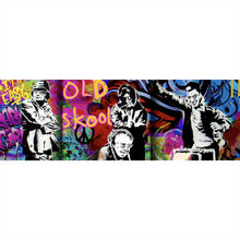 Lade das Bild in den Galerie-Viewer, Aluminiumbild gebürstet Banksy Old School Panorama