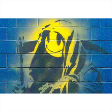 Lade das Bild in den Galerie-Viewer, Leinwandbild Banksy - Smiley Querformat