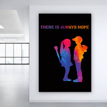 Lade das Bild in den Galerie-Viewer, Leinwandbild Banksy - There is always Hope Hochformat