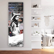 Lade das Bild in den Galerie-Viewer, Leinwandbild Banksy - We're all in the same boat Panorama Hoch