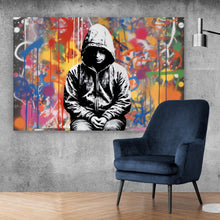 Lade das Bild in den Galerie-Viewer, Spannrahmenbild Banksy Kind Abstrakt Querformat