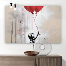 Lade das Bild in den Galerie-Viewer, Aluminiumbild gebürstet Banksy Ballon Girl Modern Art Querformat
