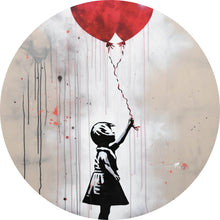 Lade das Bild in den Galerie-Viewer, Aluminiumbild gebürstet Banksy Ballon Girl Modern Art Kreis
