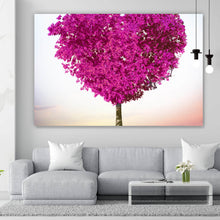 Lade das Bild in den Galerie-Viewer, Aluminiumbild gebürstet Baum der Liebe Querformat