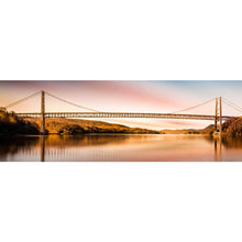 Lade das Bild in den Galerie-Viewer, Leinwandbild Bear Mountain Bridge nach Sonnenuntergang Panorama