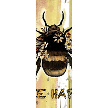 Lade das Bild in den Galerie-Viewer, Aluminiumbild gebürstet Biene bee happy Vintage Panorama Hoch