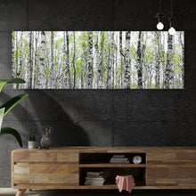 Lade das Bild in den Galerie-Viewer, Aluminiumbild Birkenwald mit Laub Panorama