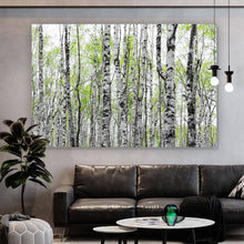 Lade das Bild in den Galerie-Viewer, Poster Birkenwald mit Laub Querformat