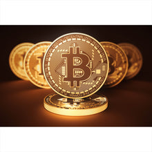 Lade das Bild in den Galerie-Viewer, Leinwandbild Bitcoin Münzen Querformat