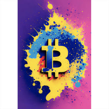 Lade das Bild in den Galerie-Viewer, Acrylglasbild Bitcoin Pop Art Hochformat