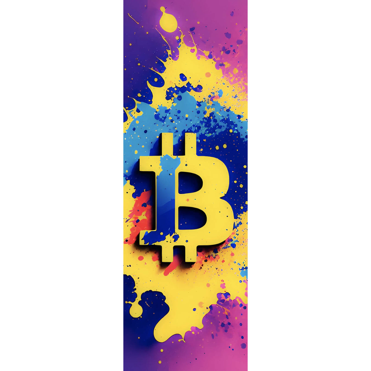 Aluminiumbild Bitcoin Pop Art im Panorama Hoch, Aufhängefertig &  Versandkostenfrei – Wandguru