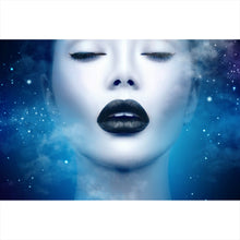 Lade das Bild in den Galerie-Viewer, Aluminiumbild gebürstet Black Lips Galaxy Querformat