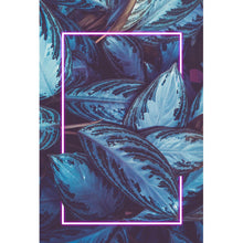 Lade das Bild in den Galerie-Viewer, Poster Blätter mit Lichtrahmen Neon Pink Hochformat