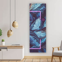 Lade das Bild in den Galerie-Viewer, Poster Blätter mit Lichtrahmen Neon Pink Panorama Hoch
