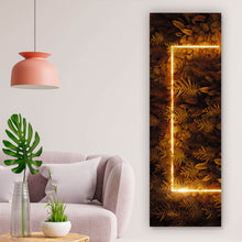 Lade das Bild in den Galerie-Viewer, Poster Blätter mit Neon Lichtrahmen Panorama Hoch