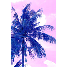 Lade das Bild in den Galerie-Viewer, Poster Blaue Palme mit Rosa Himmel Hochformat
