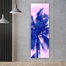 Lade das Bild in den Galerie-Viewer, Poster Blaue Palme mit Rosa Himmel Panorama Hoch