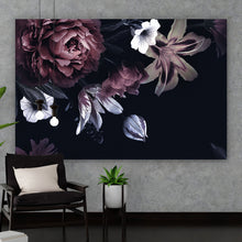 Lade das Bild in den Galerie-Viewer, Leinwandbild Blumen im Vintage Look Querformat