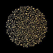 Lade das Bild in den Galerie-Viewer, Poster Mandala Gold auf Schwarz Quadrat