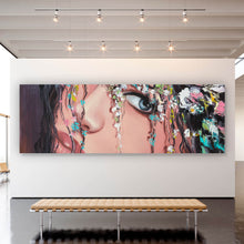 Lade das Bild in den Galerie-Viewer, Leinwandbild Blumenmädchen Abstrakt Panorama