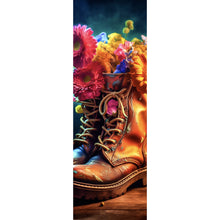 Lade das Bild in den Galerie-Viewer, Acrylglasbild Blumenverzierte Stiefel Panorama Hoch