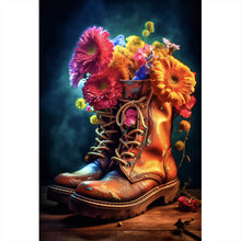 Lade das Bild in den Galerie-Viewer, Poster Blumenverzierte Stiefel Hochformat
