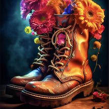 Lade das Bild in den Galerie-Viewer, Poster Blumenverzierte Stiefel Quadrat