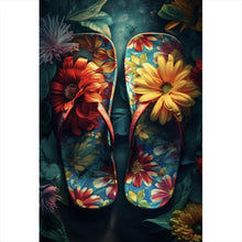 Lade das Bild in den Galerie-Viewer, Aluminiumbild Vintage Flipflops Digital Art Hochformat