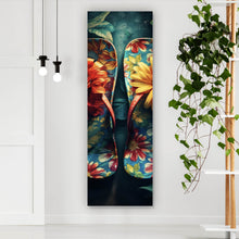 Lade das Bild in den Galerie-Viewer, Aluminiumbild gebürstet Vintage Flipflops Digital Art Panorama Hoch