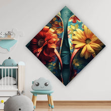Lade das Bild in den Galerie-Viewer, Spannrahmenbild Vintage Flipflops Digital Art Raute
