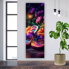 Lade das Bild in den Galerie-Viewer, Leinwandbild Blumige Flipflops Digital Art Panorama Hoch