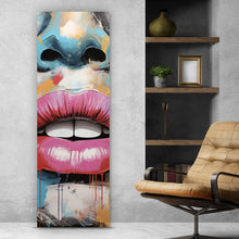 Lade das Bild in den Galerie-Viewer, Acrylglasbild Blutige Lippen Pop Art Panorama Hoch