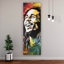 Lade das Bild in den Galerie-Viewer, Aluminiumbild Bob Marley Aquarell Panorama Hoch