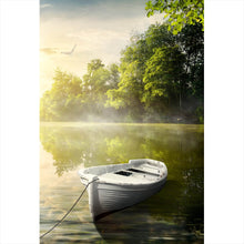 Lade das Bild in den Galerie-Viewer, Poster Boot auf See am Morgen Hochformat